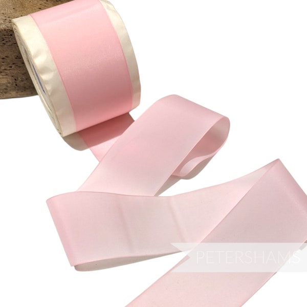 50mm Wide No.16 Vintage 1950's England/Swiss Made Nylon Ribbon - 1m/16m Roll - Light Pink