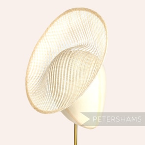 Lattice Weave &#39; Amanda&#39; Sinamay Fascinator Base for Millinery & Hat Making - Natural