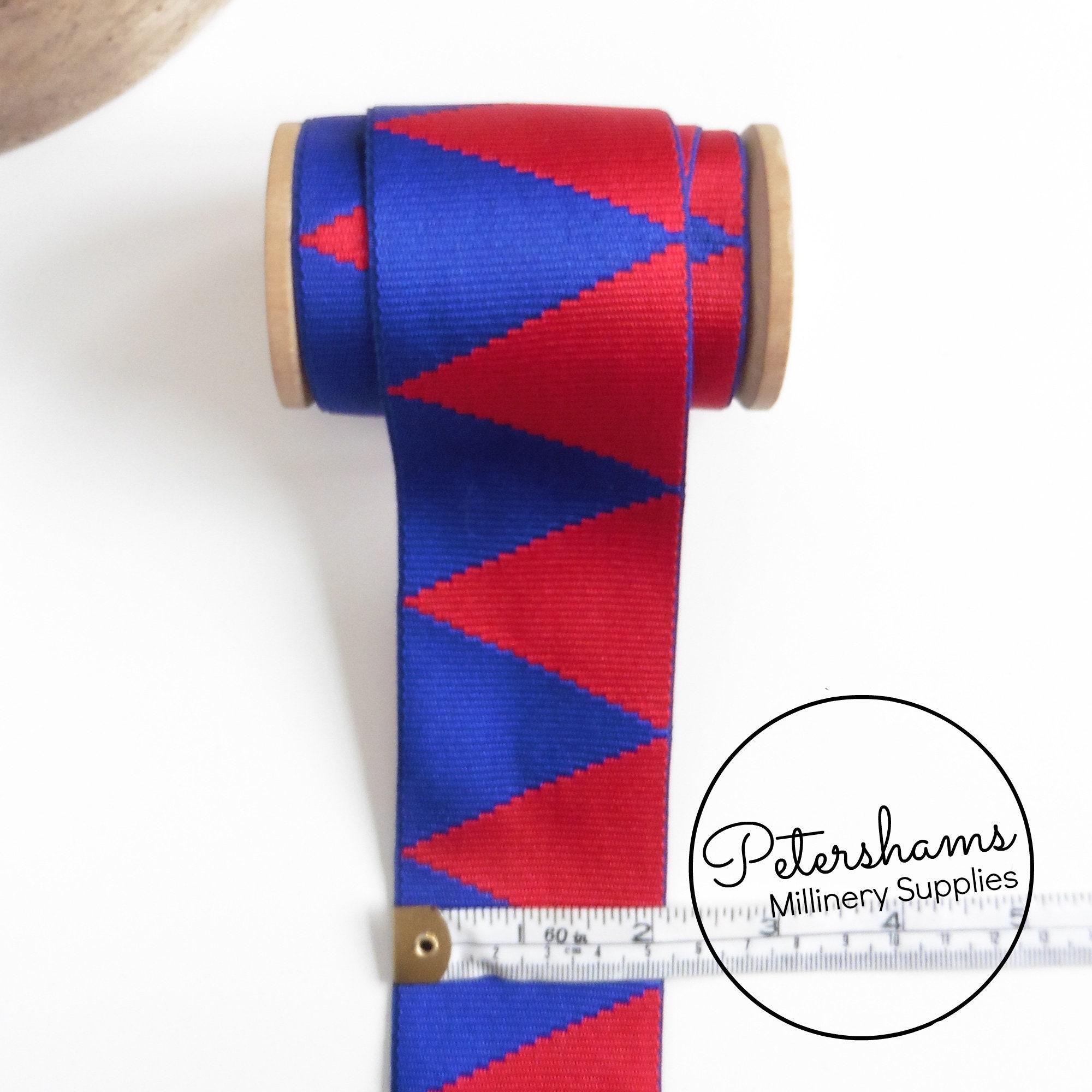 Vintage 50mm Wide Woven Deluxe Triangle Pattern Ribbon - 1m - for Hat ...