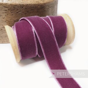 23 mm breites französisches Samtband für Kopfschmuck, Hutbesatz & Bastelarbeiten 1 Meter - Traube