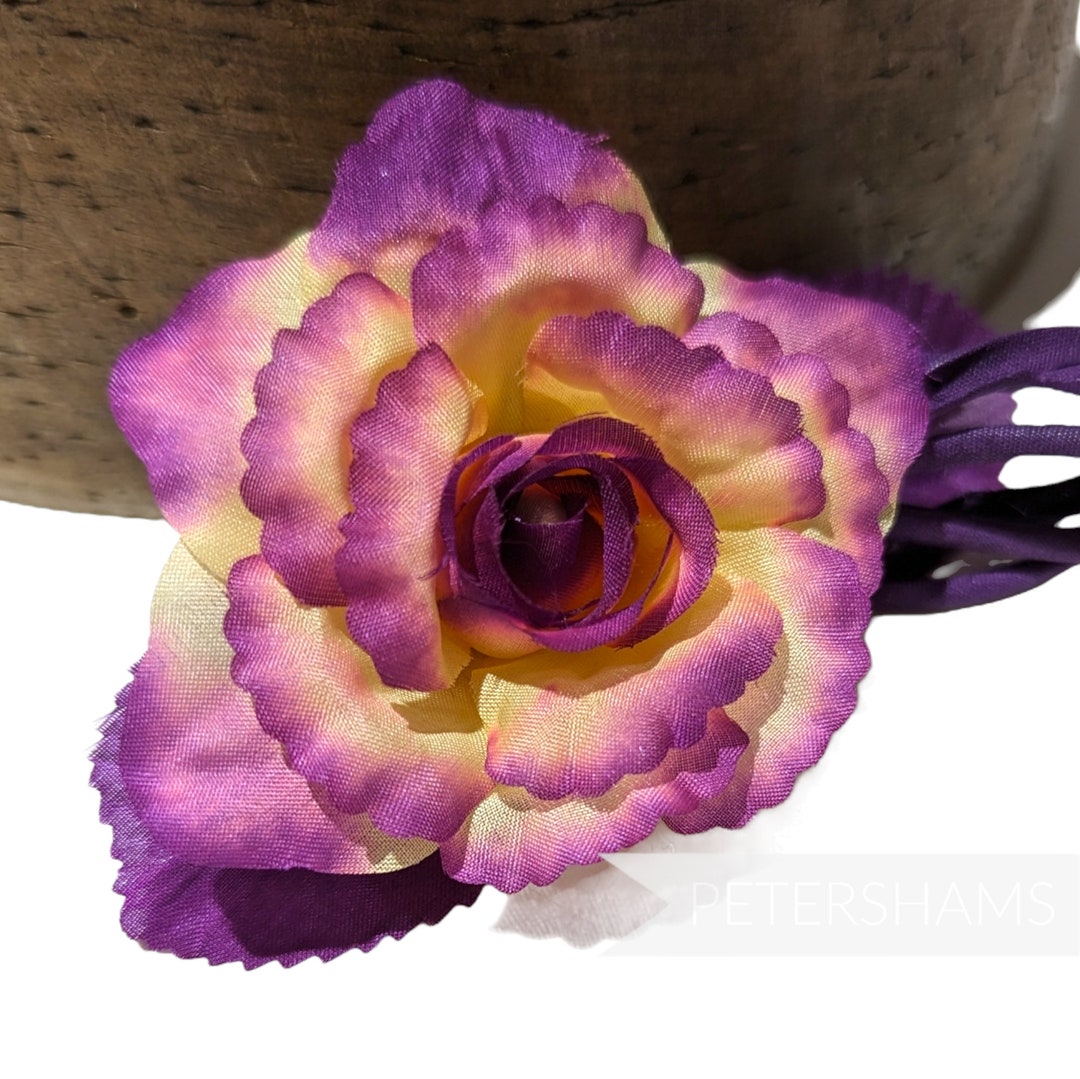 7cm 'zahra' Petite Silk Flower Hat Mount for Millinery and Hat Trimming Bright Plum Ombre Etsy