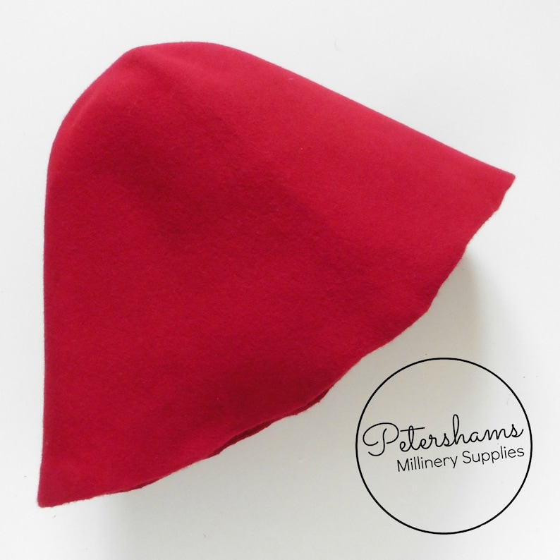 Red 100/% Wool Felt Cone Hood Hat Body for Millinery /& Hat Making