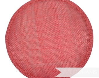 Base ronde de chapeau bibi Sinamay de 13,5 cm pour la chapellerie et la confection de chapeaux - Corail