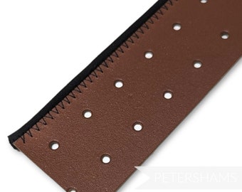 5cm Punched Bonded Leather Hat Band/Sweatband with Wired Edge for Millinery and Hat Making -Brown