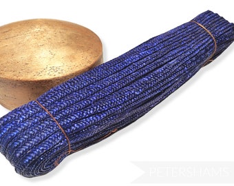10mm width - Traditional Millinery Straw Braid for Hat Making & Trimming - Deep Royal Blue