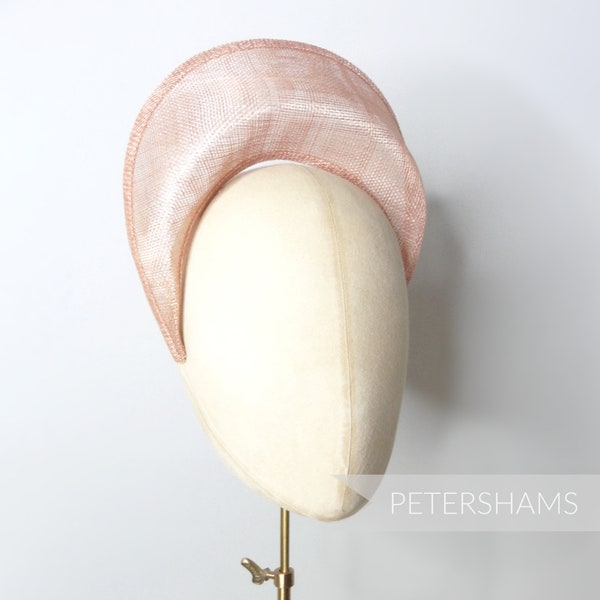 Halo Crown Sinamay Fascinator Hat Base for Hat Making and Millinery - Blush
