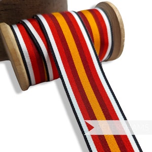 32mm Striped Grosgrain Ribbon for Hat Making and Millinery  - 1m - Black White Red Burgundy and Orange