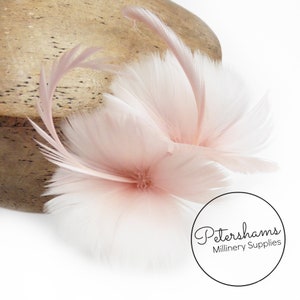 Petite Double Goose Feather Flower for Millinery & Hat Making - Rose Pink