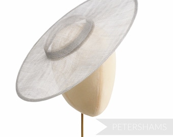 Cartwheel Sinamay Fascinator Millinery Hat Base for Hat Making - Pale Grey