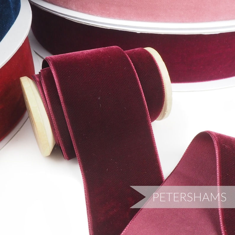 50mm French Velvet Ribbon for Millinery, Hat Trimming & Crafts 1 metre 1.09 yards Vintage Mint 画像 5