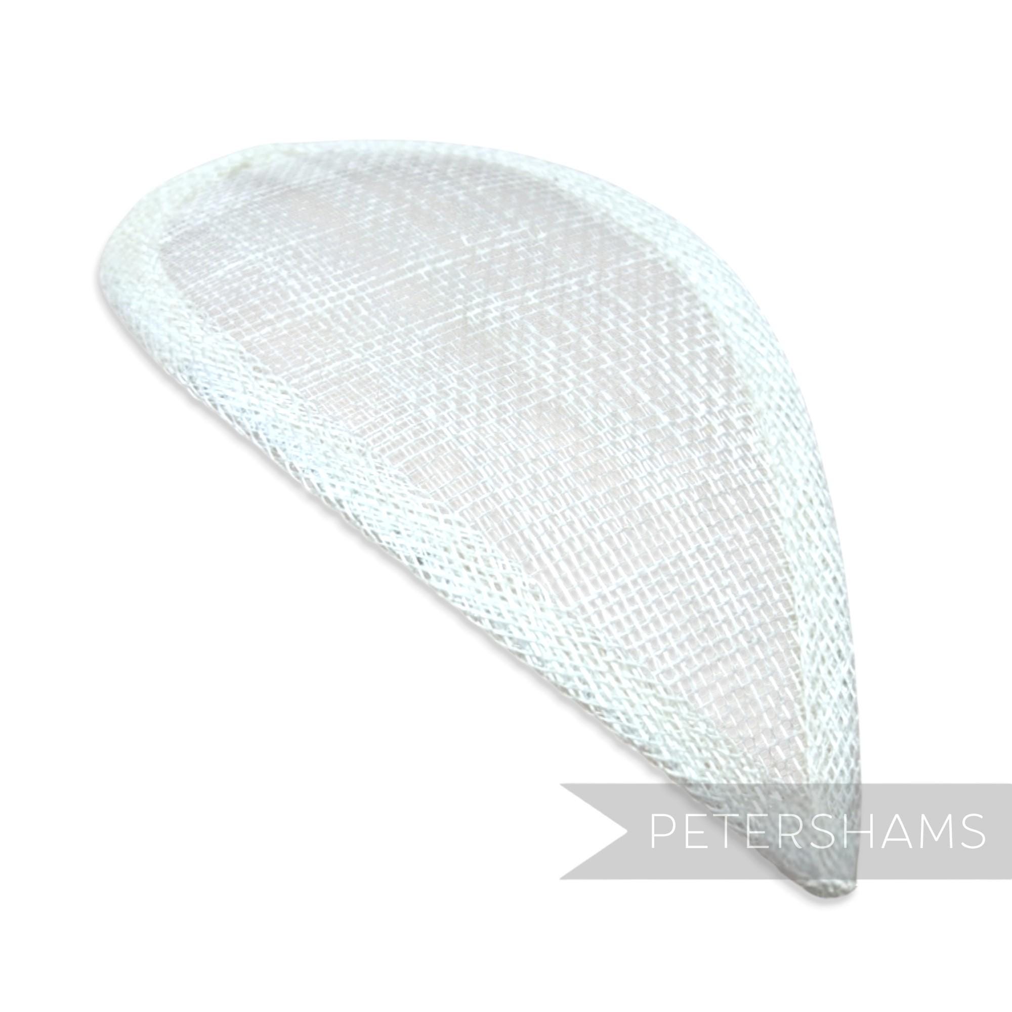 White Teardrop Sinamay Fascinator Hat Base for Millinery  display picture 1