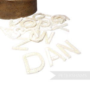 Ivory Sequin & Beaded Alphabet Motifs for Millinery and Craft