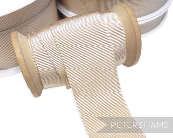 Light Beige French Millinery Petersham Ribbon 3 Sizes (15mm No.3, 25mm No.5, 40mm No.10)