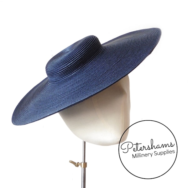 Cartwheel Polybraid Fascinator Hat Base for Millinery & Hat Making - Navy