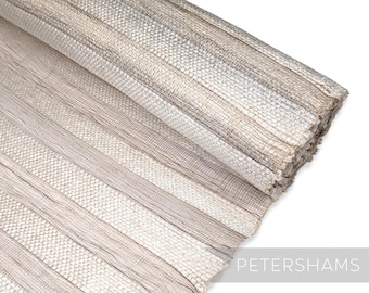 Glossy White Stripe Sinamay Fabric Hat Making & Millinery - 1/2 metre