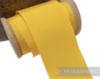Yellow Millinery Petersham Hat Ribbon - 4 Sizes (15mm No.3, 25mm No.5, 38mm No.9, 50mm No.16)