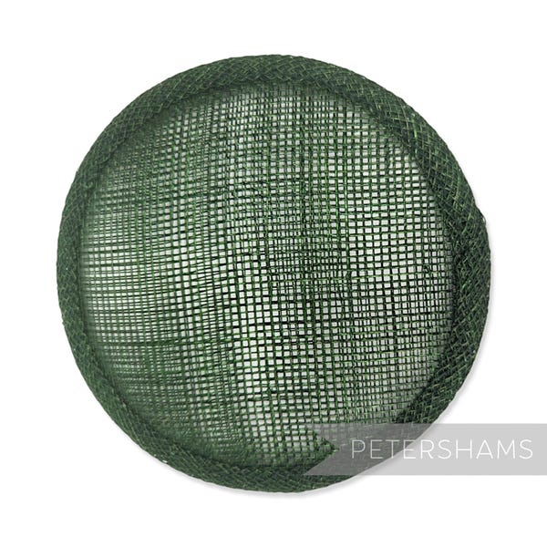 Bottle Green 10.5cm Round Sinamay Fascinator Hat Base for Millinery & Hat Making
