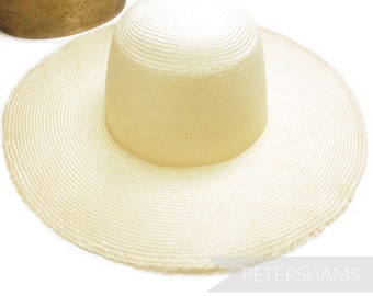Vintage 'Great Wall' 50s/60s Grade 3 Natural Undyed Parasisal Straw Capeline
