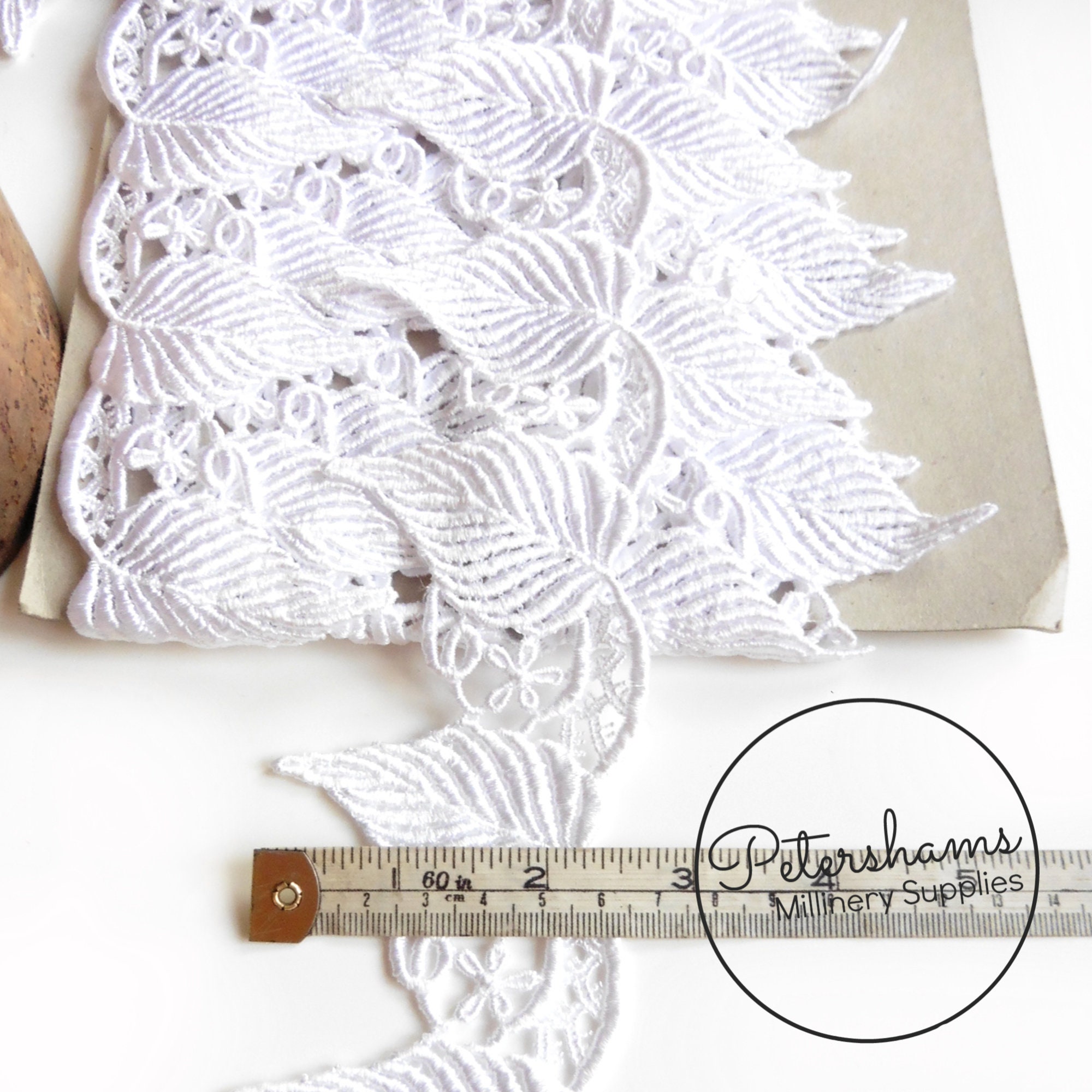1m Milky White Guipure Lace Edge 6cm Width - Fabric Guild
