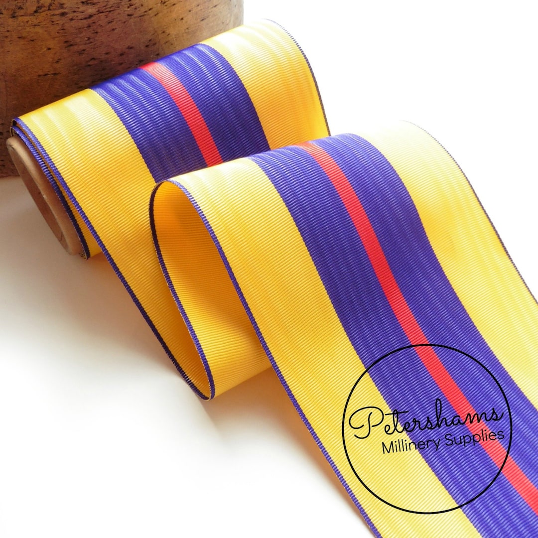 Vintage 10cm (4 Inch) Wide Moire Striped Grosgrain Ribbon 1m (1.09 ...