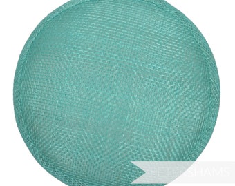 Base ronde de chapeau bibi Sinamay de 13,5 cm pour la chapellerie et la fabrication de chapeaux - Aqua