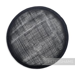 13,5 cm runde Sinamay Fascinator-Hutbasis für Hutmacherei & Hutherstellung - Schwarz