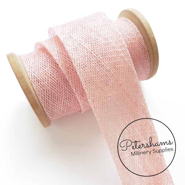 3cm Sinamay Bias Binding Tape Strip (1.6m/1.7yards) for Millinery & Hat Making - Pale Pink