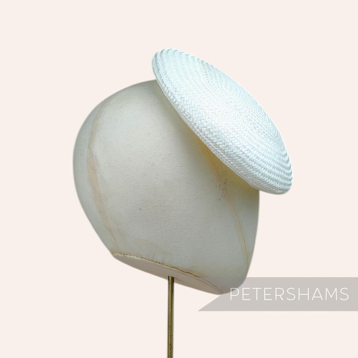 17cm Round Buntal Straw Button Millinery Fascinator Hat Base - Ivory ...