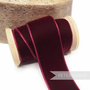 Nastro di velluto francese da 36 mm per cappelleria, rifiniture per cappelli e artigianato 1 metro (1,09 iarde) - Borgogna
