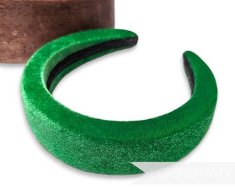 40mm Super Padded Velvet Headbands for Hat Making and Millinery - Emerald