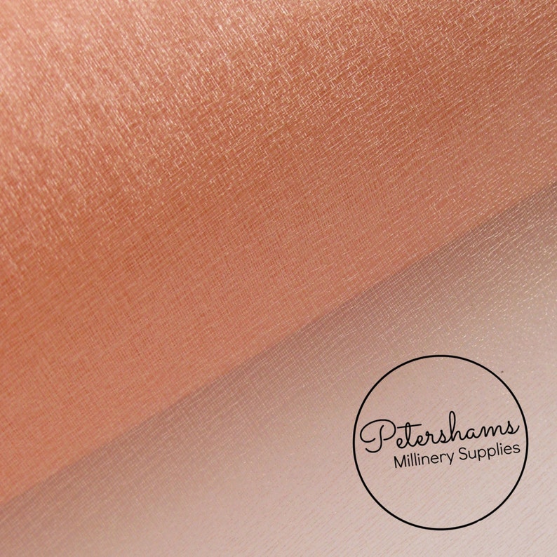 29cm Peach Wide Shimmer Organza Fabric for Millinery /& Crafts 1 Metre 11.4 Inch
