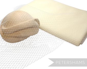 Ivory 18" (45cm) Extra Wide Hat Veiling for Fascinators and Millinery - 1m