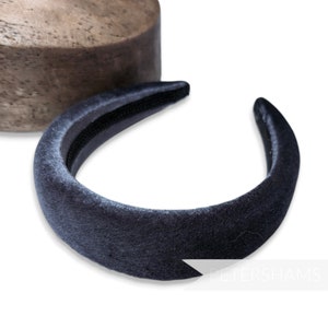 40mm Super Padded Velvet Headbands for Hat Making and Millinery Gunmetal Grey image 1