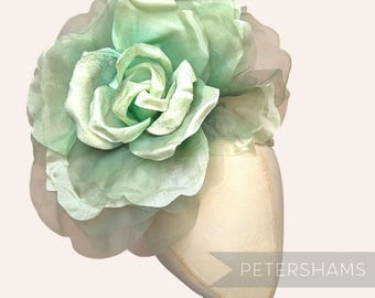 Myrtle Mix Giant 25cm 'Priscilla' Velvet & Organza Millinery Flower Hat Mount