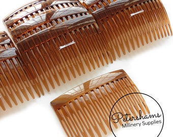 7cm (2 3/4" Wide) Plastic Hair Combs for Fascinators and Millinery - Brown