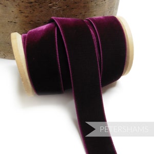 23 mm elastisch, elastisch fluwelen lint voor modevak, hoedenversiering en knutselen 1 meter (1,09 yards) - bordeaux