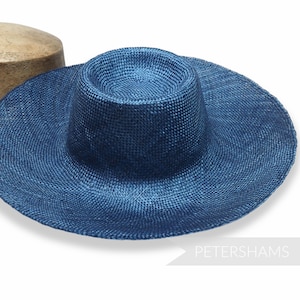 Ramie 1x1 Weave Straw 11" Capeline Hat Body for Millinery & Hat Making - Navy Blue