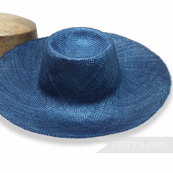 Ramie 1x1 Weave Straw 11 "Capeline Hat Body voor Millinery & Hat Making - Marineblauw