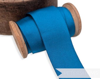38mm Wide Grosgrain Ribbon for Millinery and Hat Making - 1m - Vibrant Blue