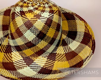 Double Swirl Vintage Ecuador Panama Straw Capeline Hat Body for Millinery and Hat Making - 12"
