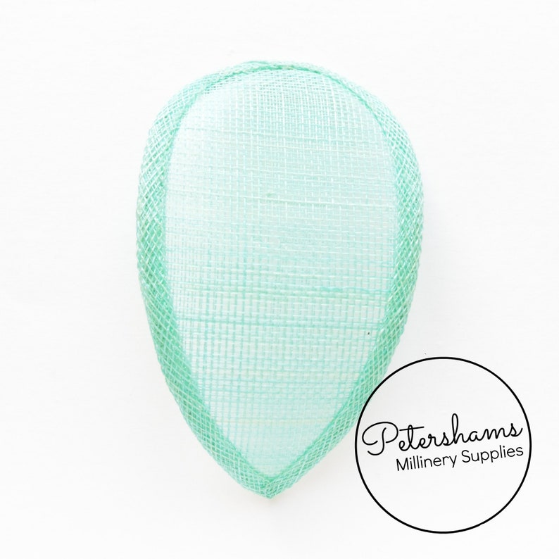 Teardrop Sinamay Fascinator Hat Base for Millinery /& Hat Making Aqua