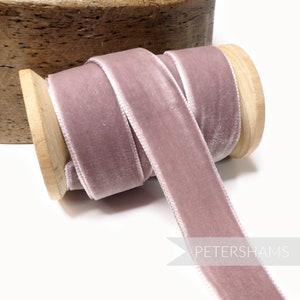23 mm Frans fluwelen lint voor modevak, hoedenversiering en knutselwerk 1 meter (1,09 yards) - oudroze