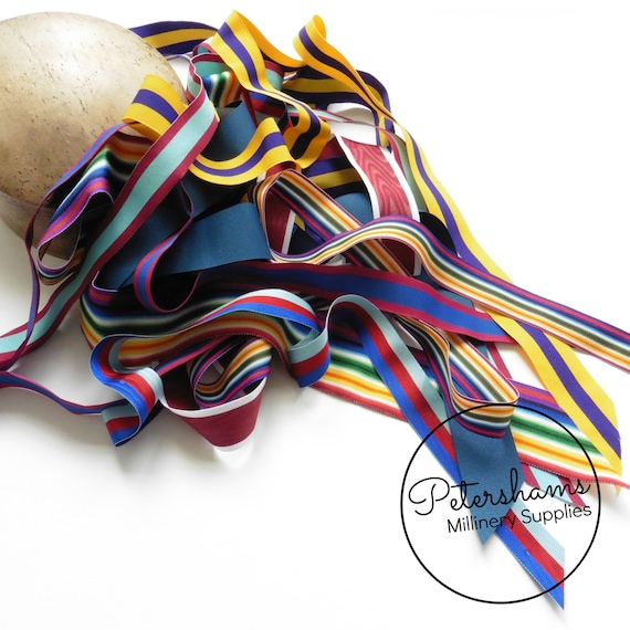 10m Lucky Dip Grosgrain Ribbon Remnants for Millinery Hat Making /& Crafts