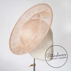 Sinamay 'Cindy' Orbital Pleat Fascinator Hat Base for Millinery & Hat Making - Latte Brown