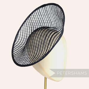 Gitter Weave &#39;Amanda&#39; Sinamay Fascinator Basis für Hutmacherei & Hutherstellung - Schwarz