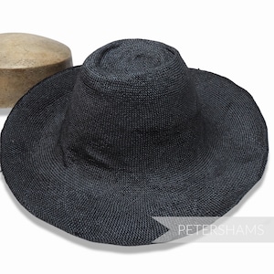 Visca 1x1 Weave 11&quot; Capeline Hat Body for Millinery and Hat Making - Black