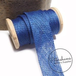 3cm Sinamay Bias Binding Tape Strip (1.6m/1.7yards) for Millinery & Hat Making - Deep Royal Blue