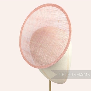 Rounded Scoop 21cm Sinamay Fascinator Hat Base for Millinery & Hat Making - Pale Pink