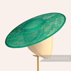 Cartwheel Sinamay Fascinator Hat Base for Millinery & Hat Making - Emerald
