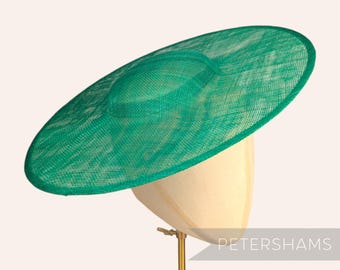 Emerald Cartwheel Sinamay Fascinator Hat Base for Millinery & Hat Making